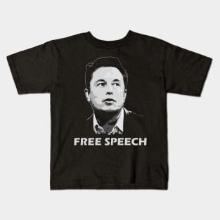 Elon Musk Free Speech Kids T-Shirt